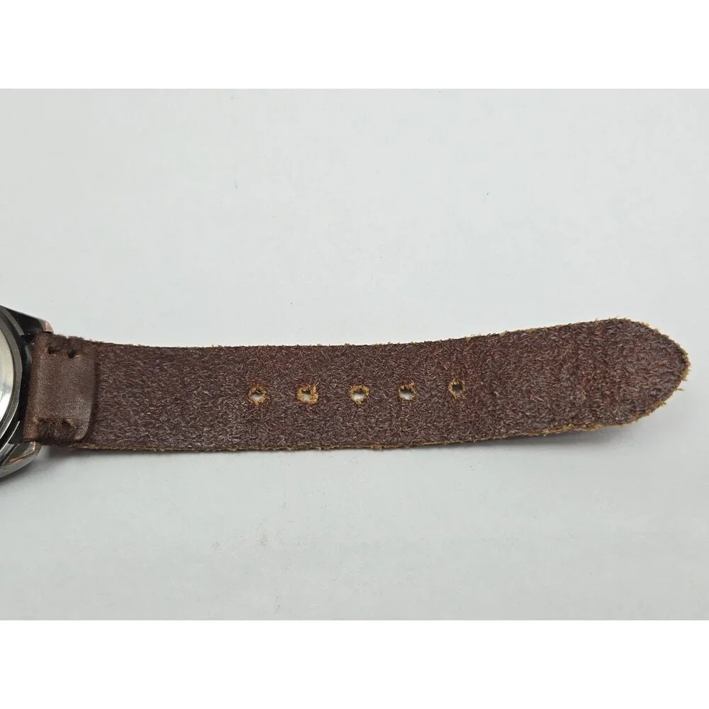 American Eagle Outfitters Mens Coke Bezel Brown Leather Quartz Watch New Battery